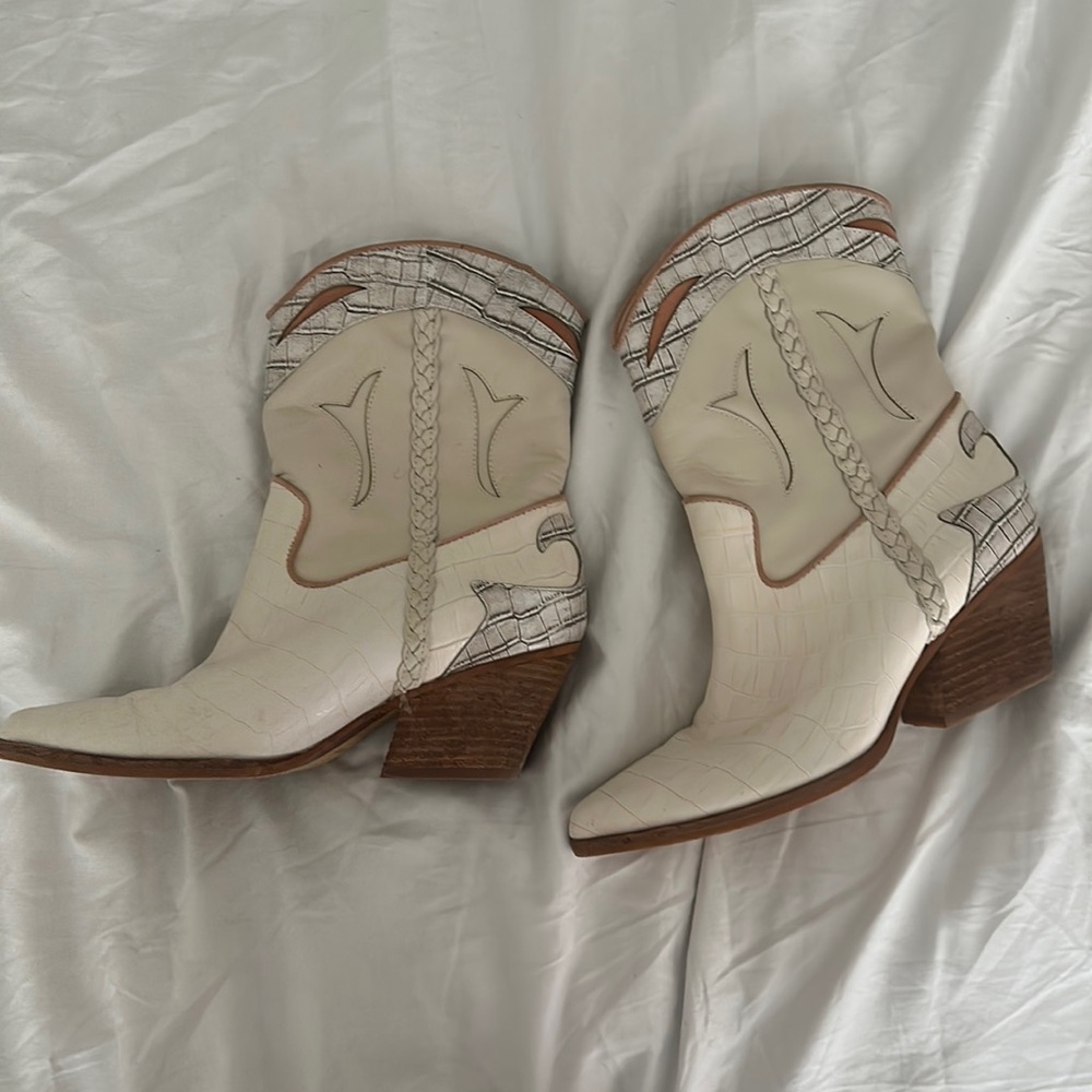 Dolce Vita White Cowboy Boots